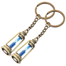 2pcs Car Keychains Hourglass Sand Timer Key Rings