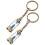 2pcs Car Keychains Hourglass Sand Timer Key Rings 4