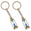 2pcs Car Keychains Hourglass Sand Timer Key Rings 6