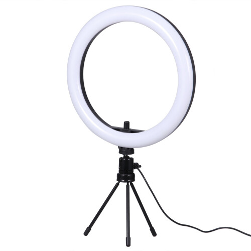 10 Inches Dimmable Ring Light With Rotatable Phone Stand And Clip