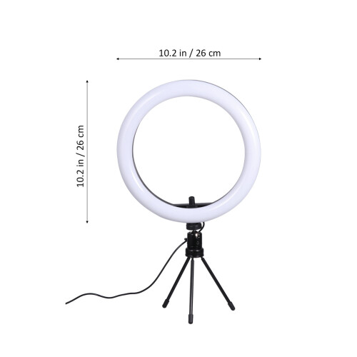 10 Inches Dimmable Ring Light With Rotatable Phone Stand And Clip 1