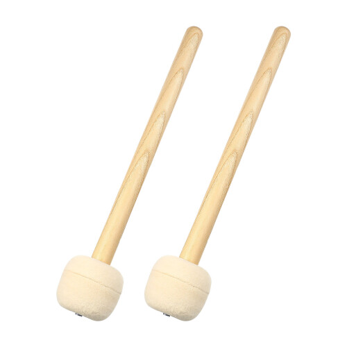 2Pcs Wooden Drum Mallets With Wool Felt Head For Percussion