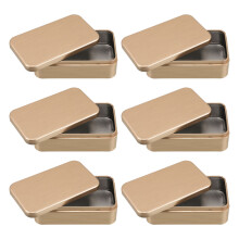 6Pcs Tinplate Boxes With Lids For Tea Storage Jewelry Organizer