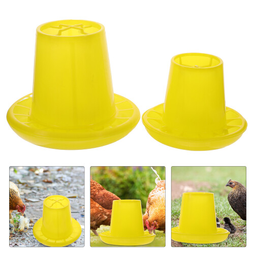 2 Pcs Feeder Bucket Chicken Feeding Container Food 1