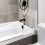 2 pezzi protezione antischizzi trasparente angolare per doccia lavabo 3