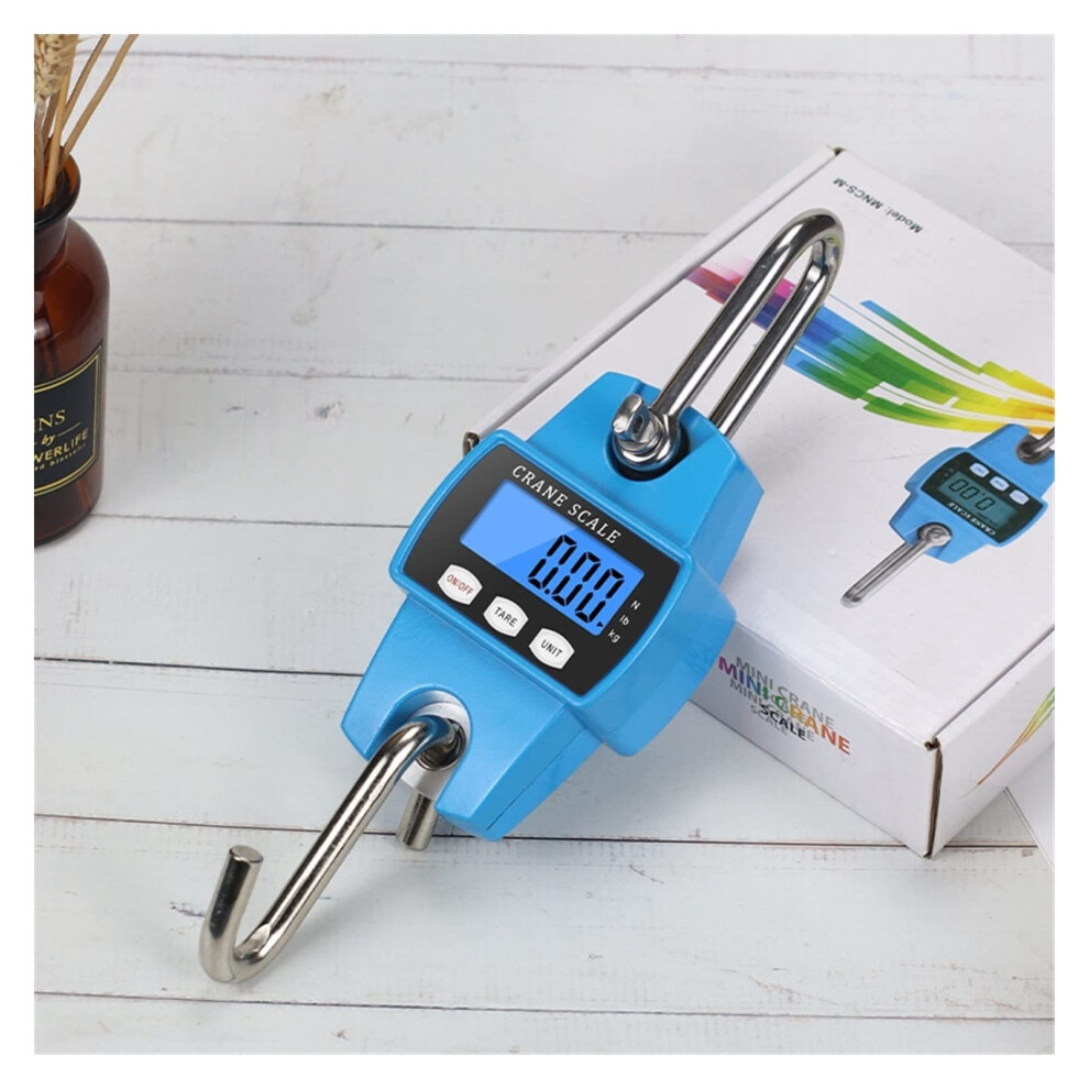 Portable Hanging Scale 300Kg Crane Scale, Electronic Stainless Steel, LCD Display, Heavy Duty Hook, Kg/Lb/N, Onecolor