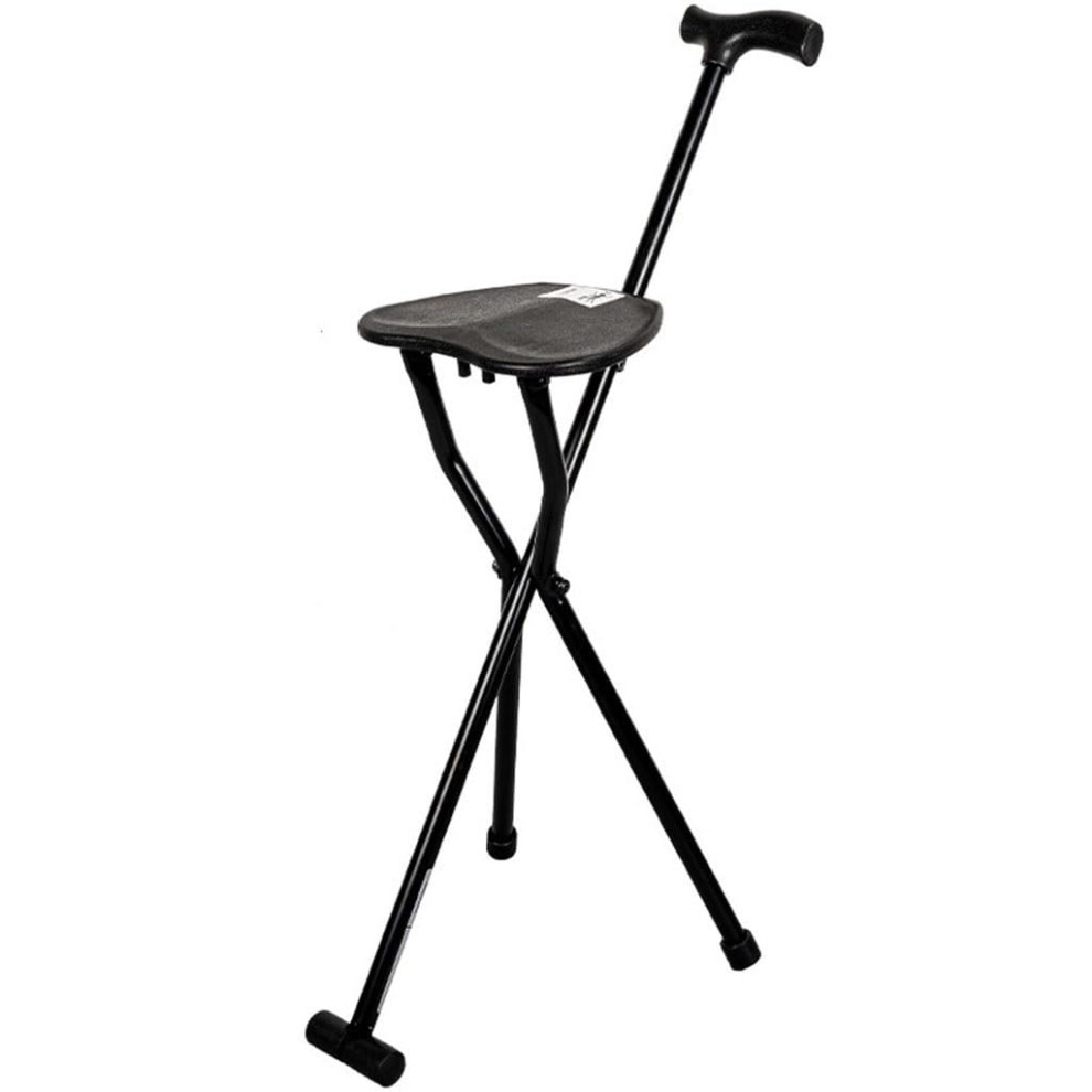 Black Hand Cane For Hospital Rehabilitation Triangular Stable Walking Stick 23X90cm For Elderly And Pregnant Women