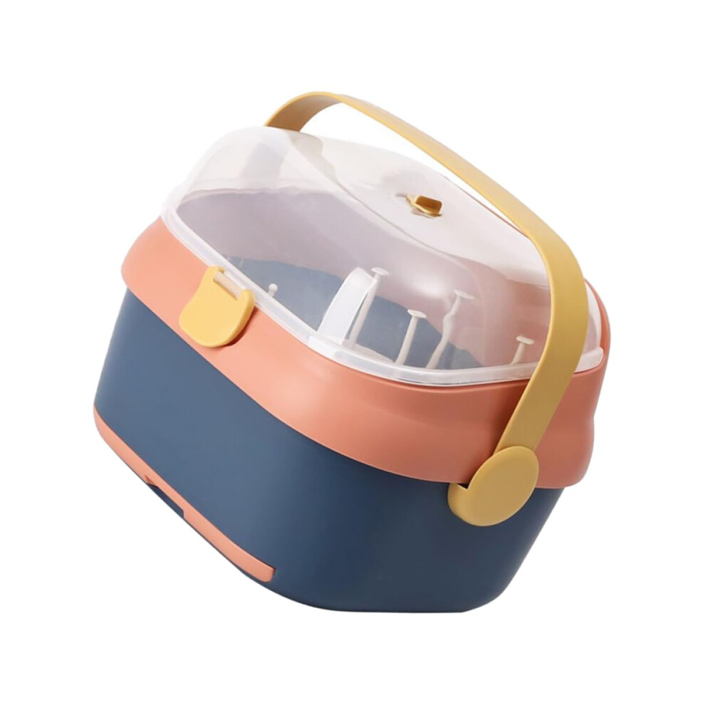 Multifunctional Bottle Drying Storage Holder Removable Bracket Dustproof Drying Box For Milk Bottles Blue