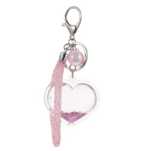 1Set Stylish Pink Heart Keychain Creative Bag Hanging Decor for Girls