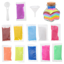 sand art bottle set with colorful sand and modelling tools