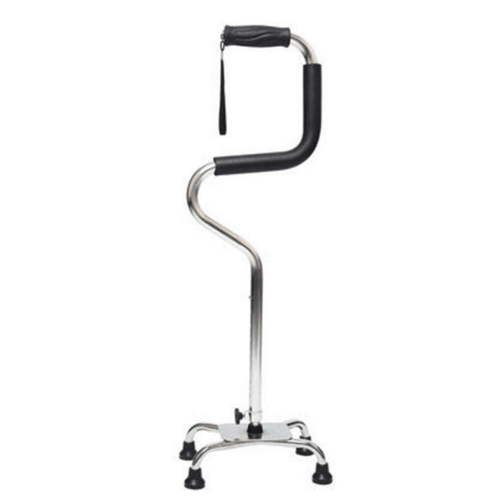 Adjustable Crutch Quad Cane With Height-Adjustable Design, Ergonomic Handles, Durable Four-Legged Multi-Purpose Cane