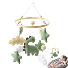 Calming Only for Children Crib Mobile Soft Crib Safe Mobile Green Dinosaur Theme Breathable Calming Toy For Girls
