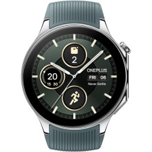 OnePlus Watch 2 Radiant Steel, 32GB, 100-Hour Battery, Health & Fitness Tracking, Sapphire Crystal Design, Dual-Engine, Wear OS by Google