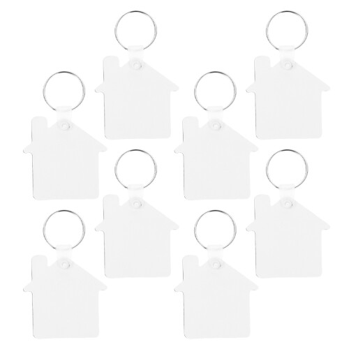 8 pezzi portachiavi a casa, base per personalizzazione