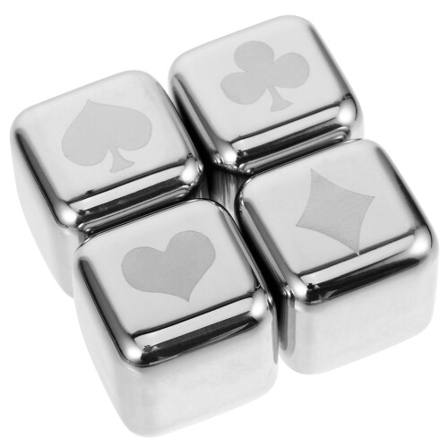 4 pezzi ghiaccio in acciaio con poker 2