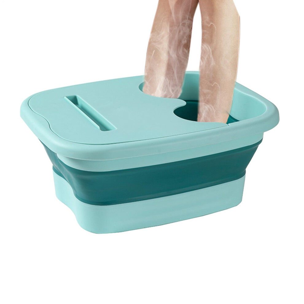 Green Foldable Foot Bath Bucket Tub Folding Foot Bath Basin Pedicure Foot Spa Soak