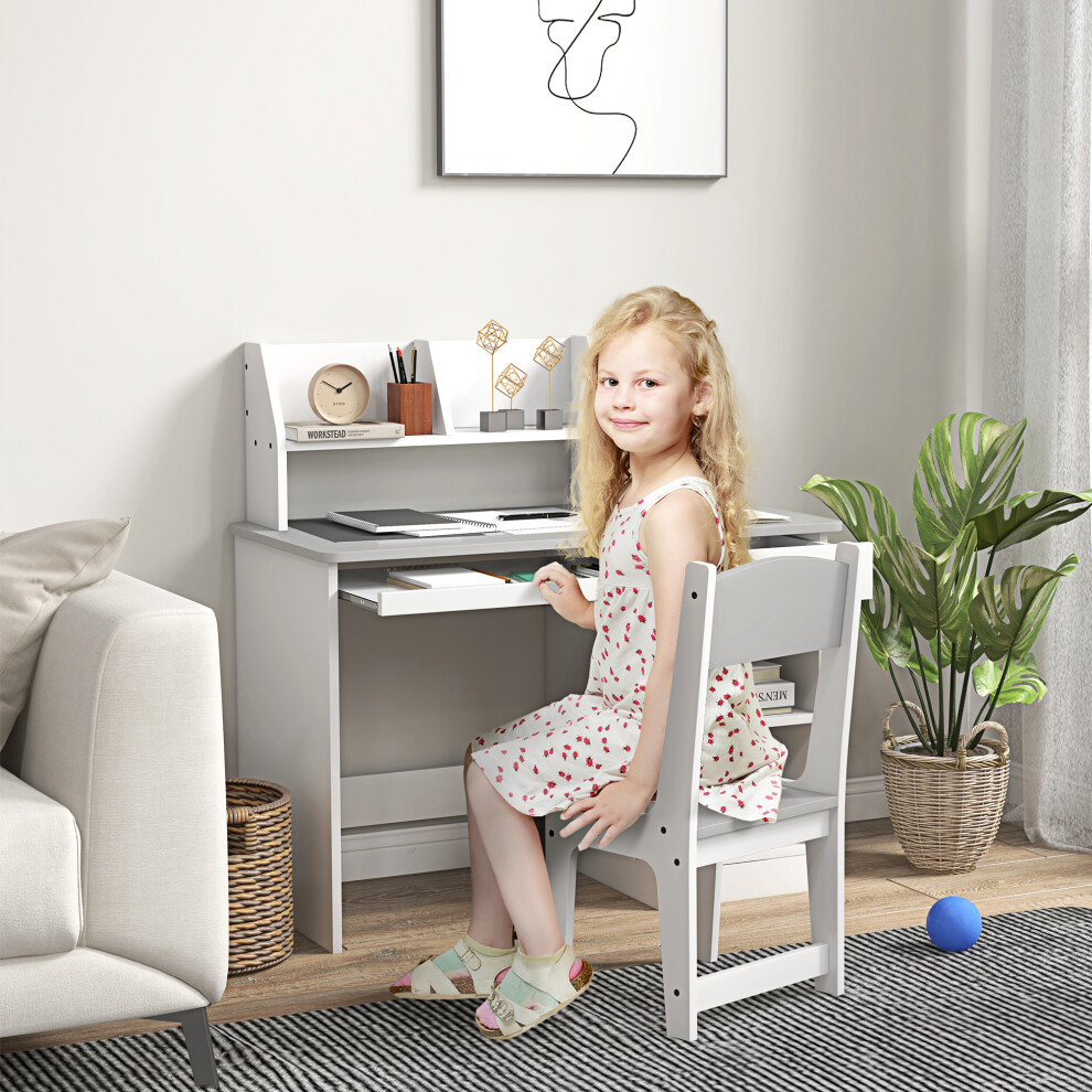 ZONEKIZ Kids Desk and Chair Set with Storage, for Ages 5-8 Years-image-OPC-PCN9PJF-NEW