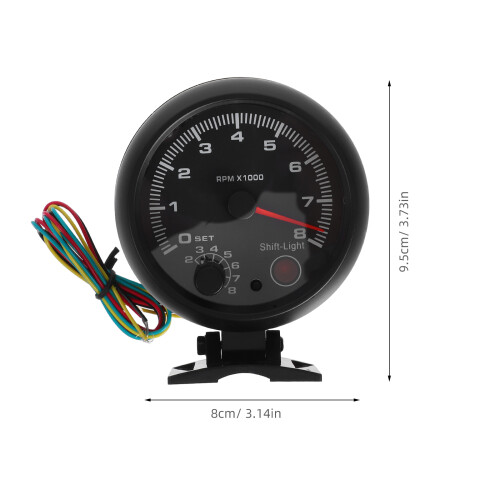 auto tachometer 3,75 inch boostmeter met alarm en wit licht 1
