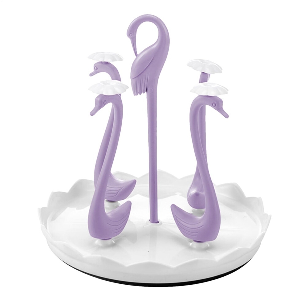 Bottle Rack Dryer For Glass Bottles - Dryer Stand, Cup Draining Rack For Water Bottles, Color, Four Cups Lilac