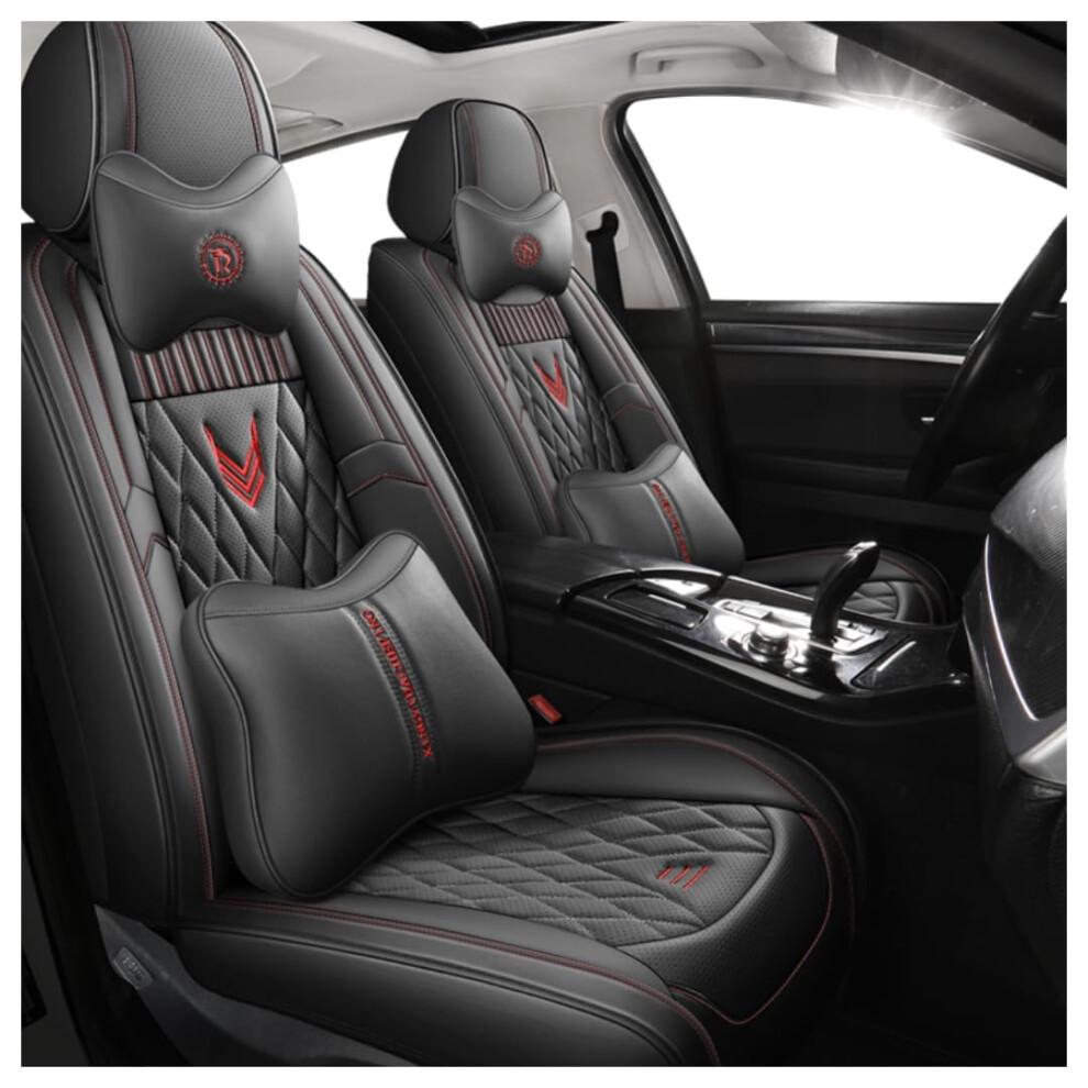 Pu Leather Universal Fit Most Car Seat Covers For Mercedes C-Class W202 W203 W204 W205 S202 S203 S204 S205 A- Deluxe Black 9354506443542