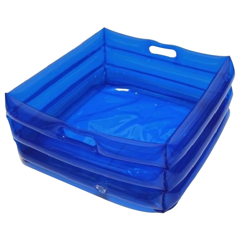 Inflatable Foot Bath Tub Portable 13.8 X 13.8 X 5.5 Inches PVC Soaking Basin For Pool Entry Ladder Double As Dog Bath