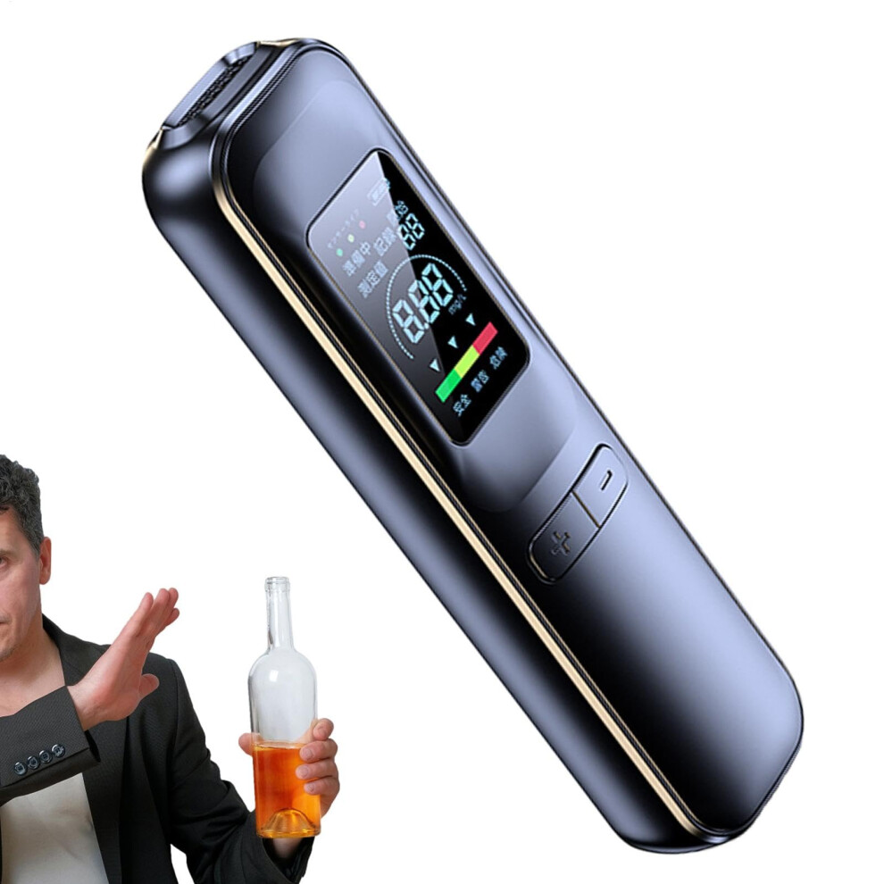 Alcohol Breathalyzer Portable Usb Rechargeable Contactless Breath Tester With Hd Display And Warning Function 9016109547750
