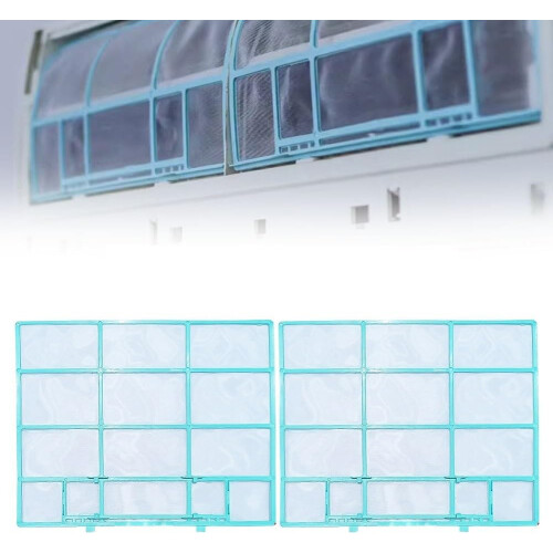 Air Conditioner Dust Screen Filter 2-Piece Pack Indoor Hanging Outlet Dustproof Plastic Mesh Central Split Systems 34.5 x 27.5 cm 2