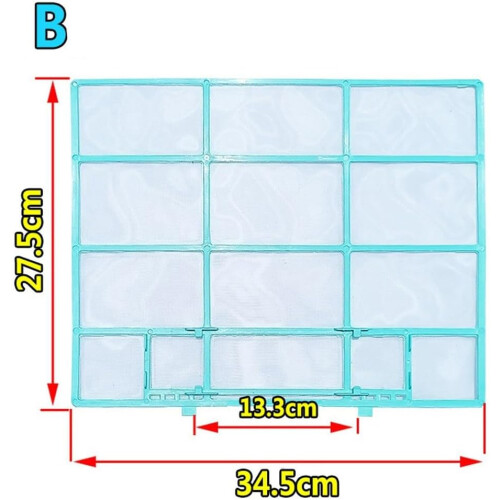 Air Conditioner Dust Screen Filter 2-Piece Pack Indoor Hanging Outlet Dustproof Plastic Mesh Central Split Systems 34.5 x 27.5 cm 1