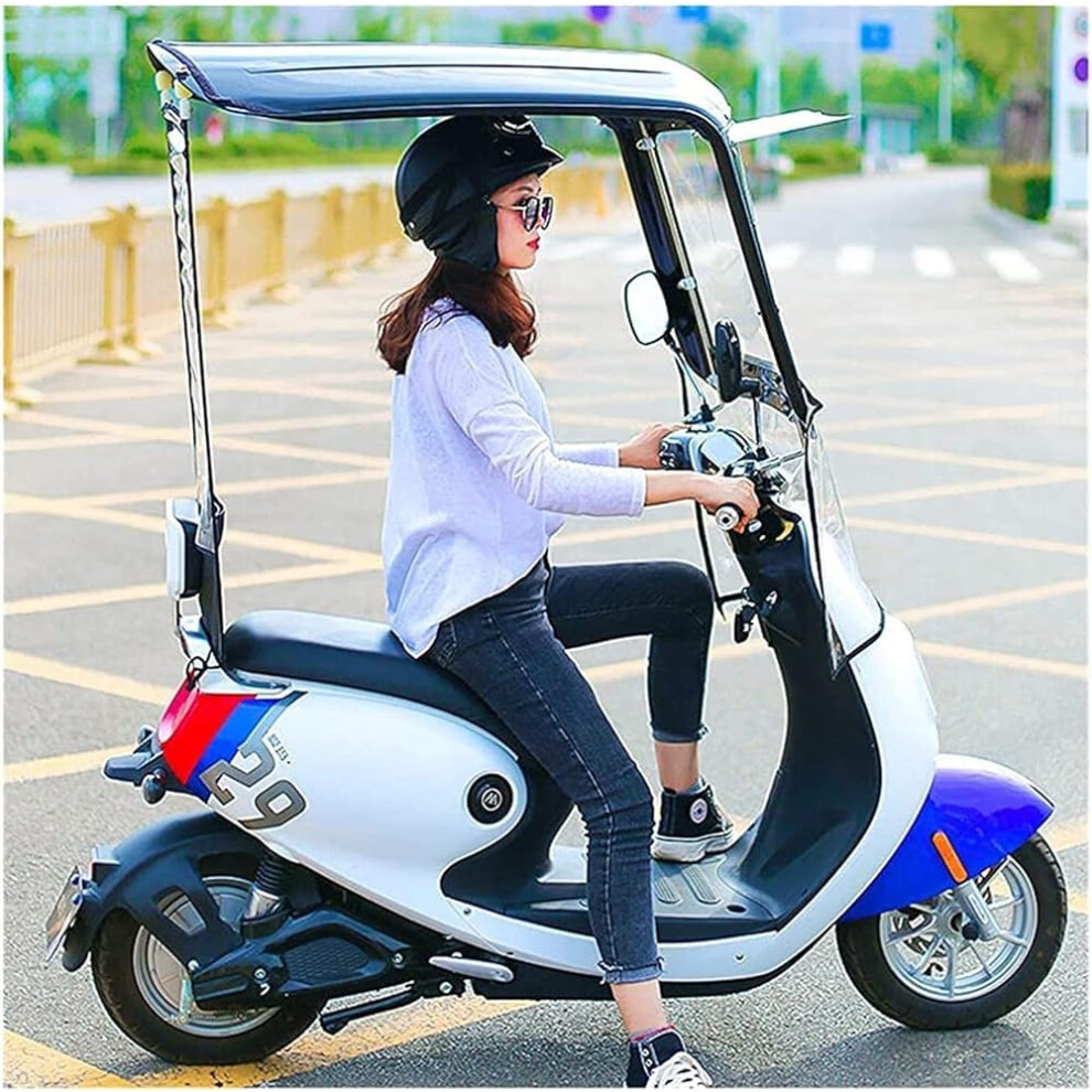 Electric Bicycle Folding Umbrella Canopy Fold-Away Sunshade For Mobility Scooters And Electric Motorcycles, Transparent-image-OPC-PMCFCNP-NEW