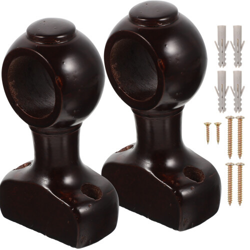 2 pièces supports en bois pour tringle à rideaux, fixations robustes
