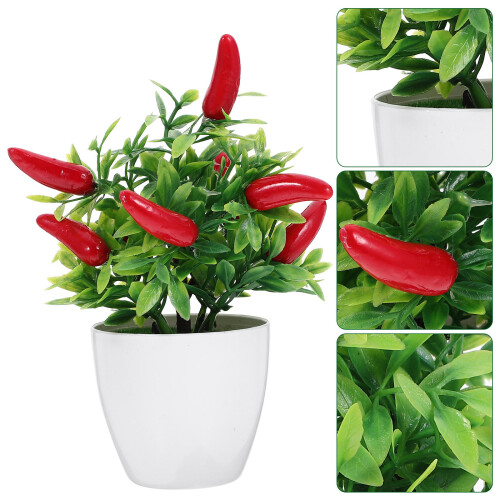 2 Unidades Árvore Artificial De Pimenta Bonsai Decoração 2