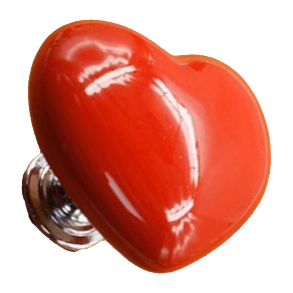 Red Toilet Button Pusher Heart Shaped Long Nail Friendly Tank Flusher Topper For Women With Innovative Design
