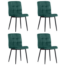 Set of 4 Modern Frosted Velvet Dining Chairs