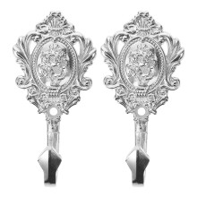 2Stk Silber Vorhanghalter Zinklegierung Mit Dekorativem Rosenmotiv