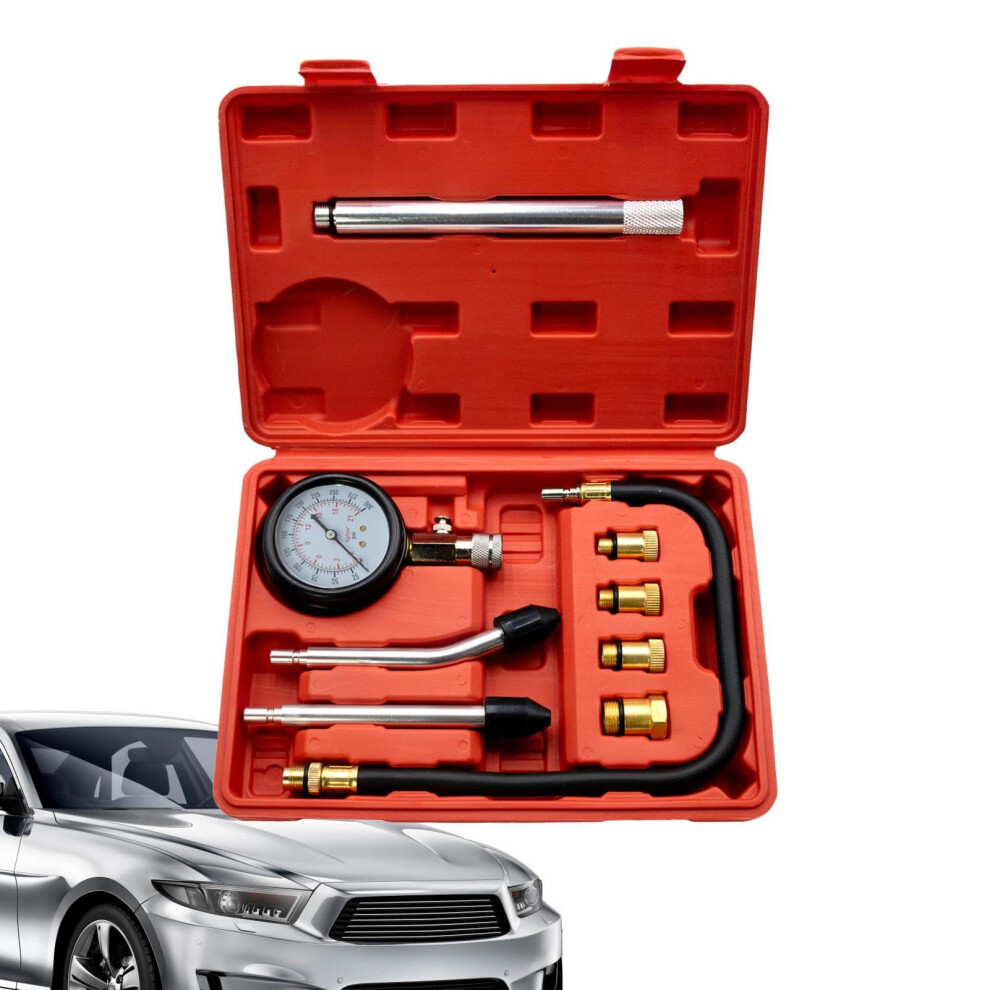 Leak Detection Tool Engine Cylinder Compression Test Kit, Automotive Cylinder Health Diagnostics, Leak-Down Tester Set 9393856509362