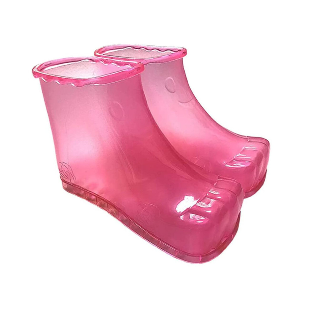 Household Foot Bathing Shoes - Rosy PVC High-Top Massaging Slippers For Foot Care, Spa Pedicure, Home Use
