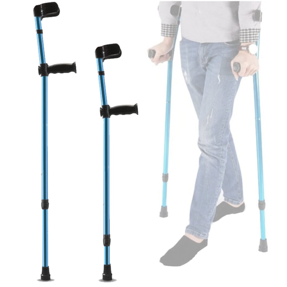 Crutches Forearm For Adults Medical Lightweight Aluminum Folding Adjustable Orthopedic Walking Pair