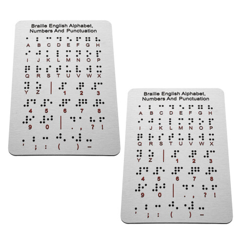 2 unidades braille com letras e para crianças