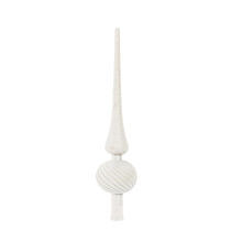 Flocking Plastic Christmas Tree Toppers Star Long Pointed-White