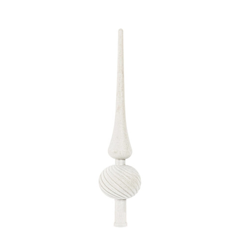 Flocking Plastic Christmas Tree Toppers Star Long Pointed-White