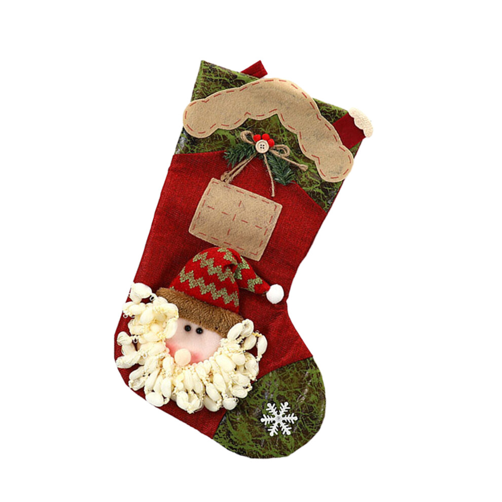 Decorative Linen Christmas Sock With Oversized-Elderly money