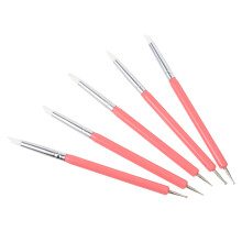 10 Stuks Nail Art Dotting Tools Siliconen Borstel Uv Gel Pen