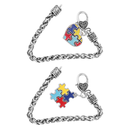 2 pingentes com -cabeça, pulseiras de para autistas 2