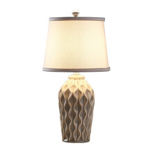 Table Lamp Ceramic With Fabric Lampshade Bedside Nightlight For Bedroom Living Room Vintage Foyer Study Office