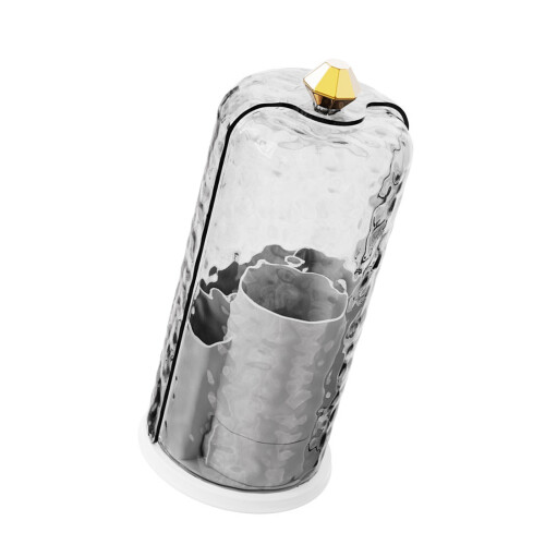 Space Saving Rotating Makeup Box Multi-Transparent gray