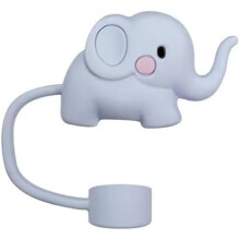 Elephant Straw Toppers, 10mm Silicone Covers For Cups And Tumblers, Cute Elephant Design Stopper For Reusable Straws