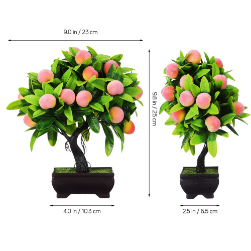 Bonsai Artificial De Pêssego Vaso 25Cm Para Decoração 1