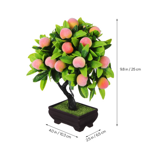 Bonsai Artificial De Pêssego Vaso 25Cm Para Decoração 2