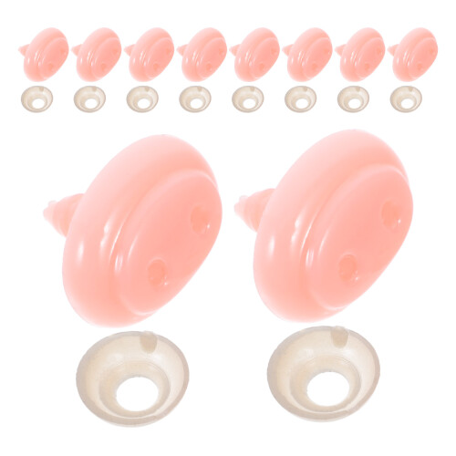 20 unidades oval de plástico com arruelas, rosa