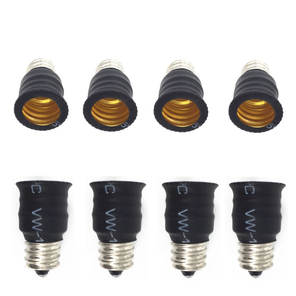 E12 To E14 Bulb Converter Adapter 8 Pack For Led Lamp Light/Black 9393856511129